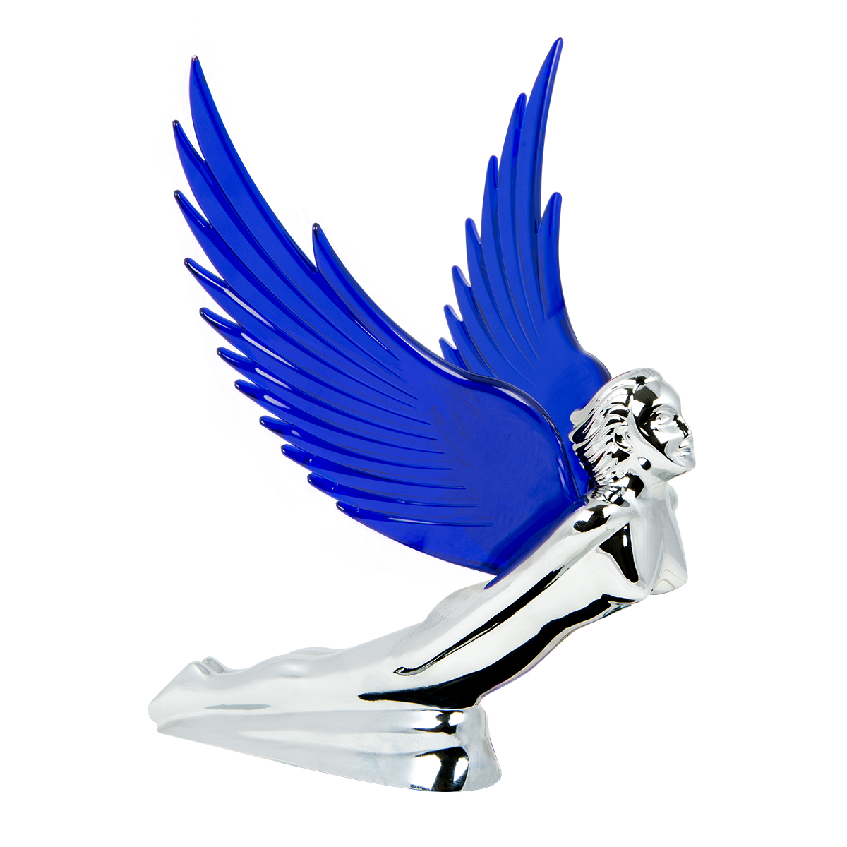 Flying Pig Mascot with Red Illuminated Wings-Chrome Plated TRUCK Mascot 